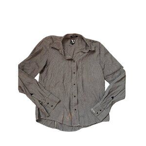 Rockies Black & White Houndstooth Button Up Shirt Women's Size M